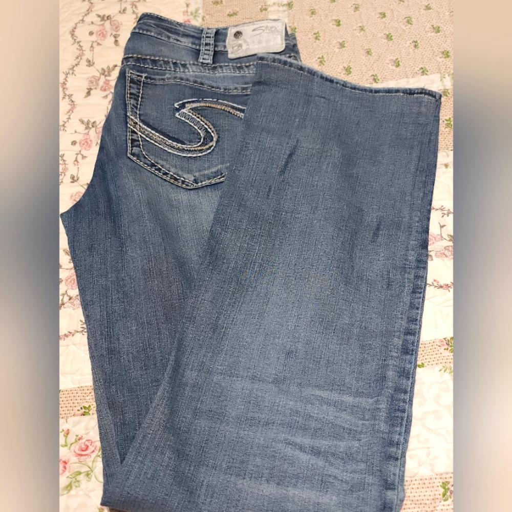 Silver Jeans Blue Denim AIKO Bootcut Thick Stitch Low Rise 30x33. Prelov…